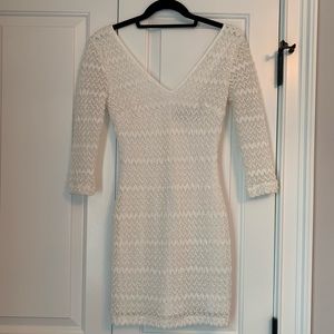 Guess, Textured White Cocktail Dress